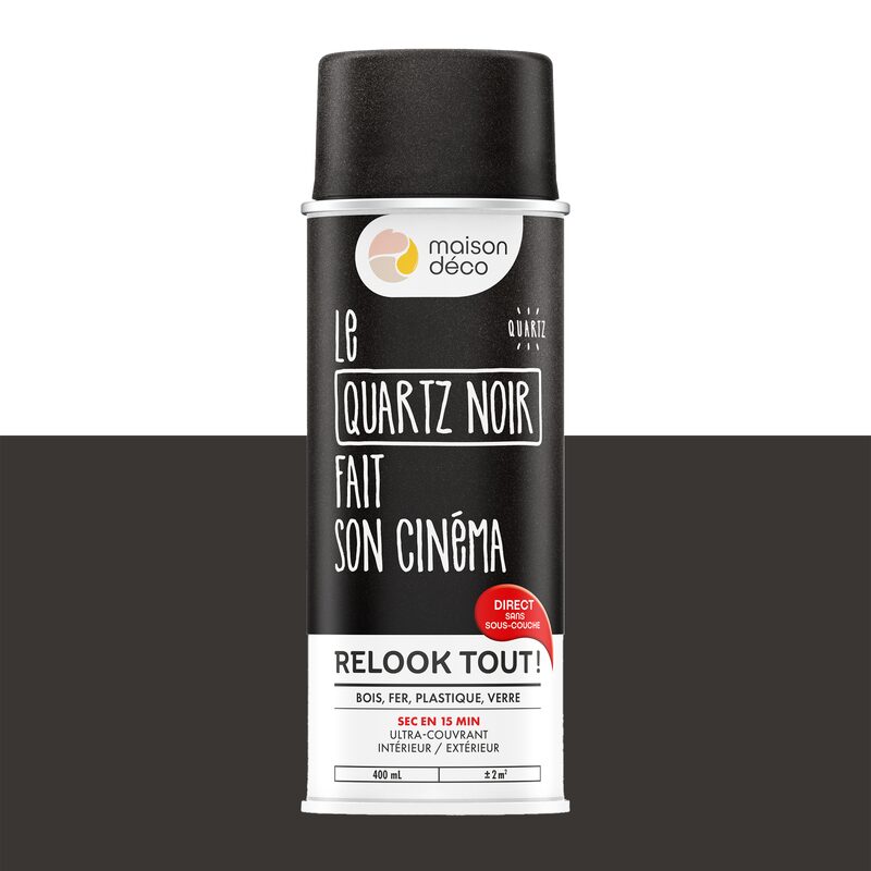 Maison déco Peinture  Acrylique noir Satiné 400 ML