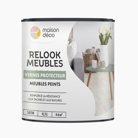 Relook meubles couleurs Peinture RELOOK MEUBLES VERNIS PROTECTEUR Peinture incolore Satiné 0,5 L