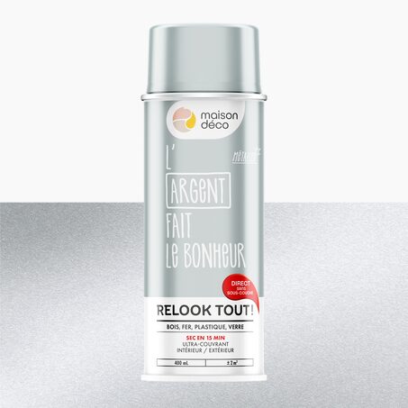 Relook tout aérosol Peinture Peinture argent Brillant 0,4 L