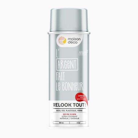 Relook tout aérosol Peinture Peinture argent Brillant 400 ML