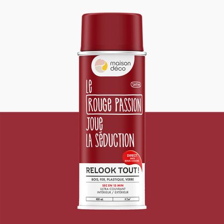 Relook tout aérosol Peinture Peinture rouge passion Satiné 0,4 L