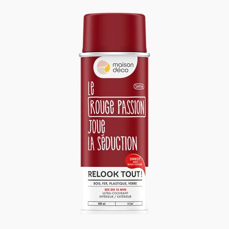 Relook tout aérosol Peinture Peinture rouge passion Satiné 400 ML