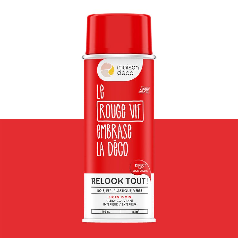 Maison déco Peinture  Acrylique rouge vif Brillant 400 ML