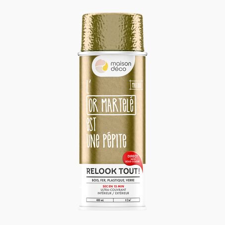 Relook tout aérosol Peinture Peinture or martelé Brillant 400 ML