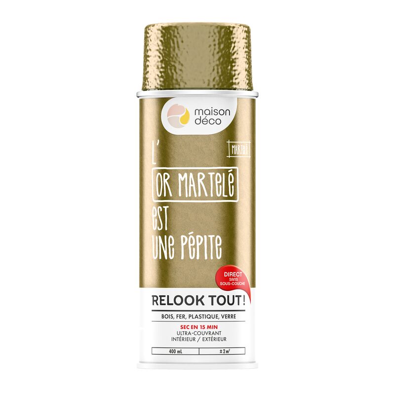 Maison déco Peinture  Acrylique or blanchi Brillant 400 ML