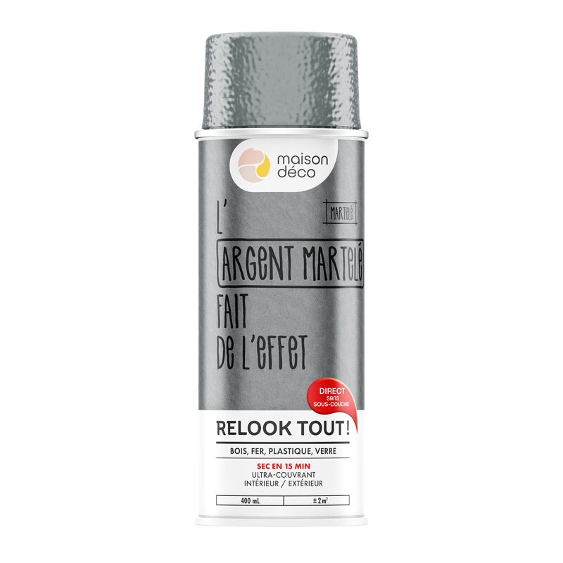 Maison déco Peinture  Acrylique argent Brillant 400 ML