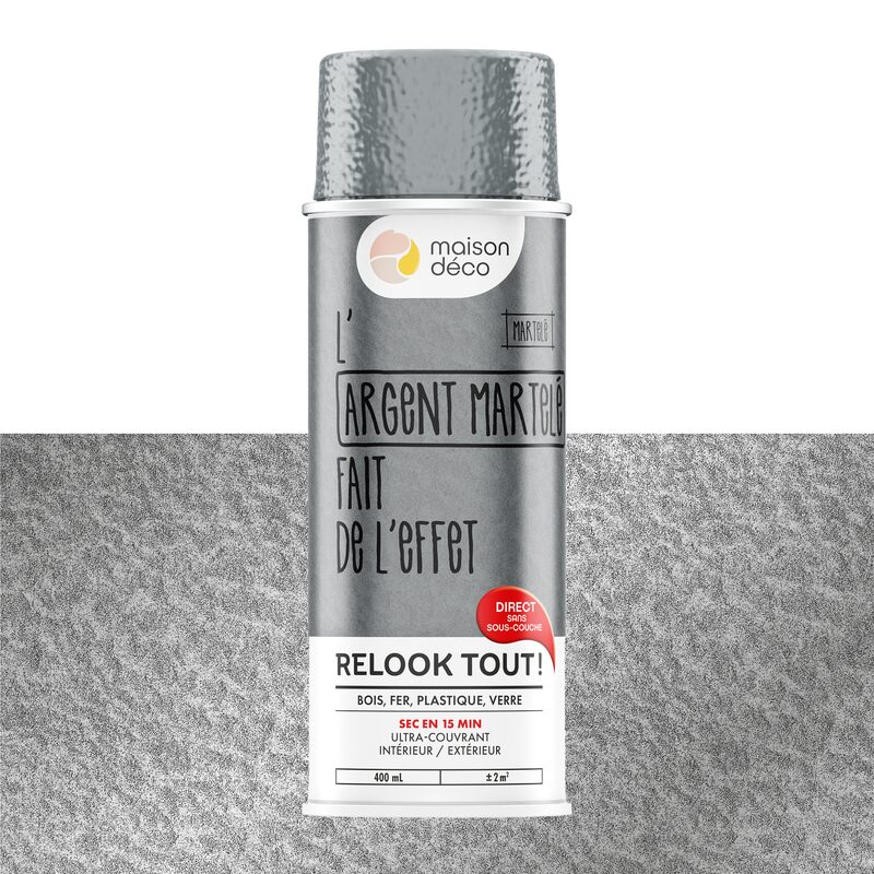 Maison déco Peinture  Acrylique argent Brillant 400 ML