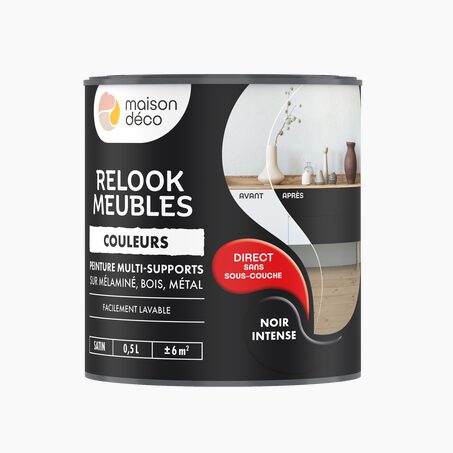 Relook meubles couleurs Peinture RELOOK MEUBLES Peinture noir intense Satiné 0,5 L