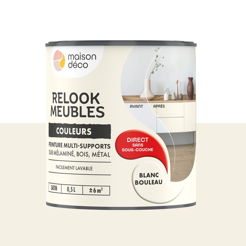 Maison déco Peinture RELOOK MEUBLES Acrylique blanc bouleau Satiné 0,5 L