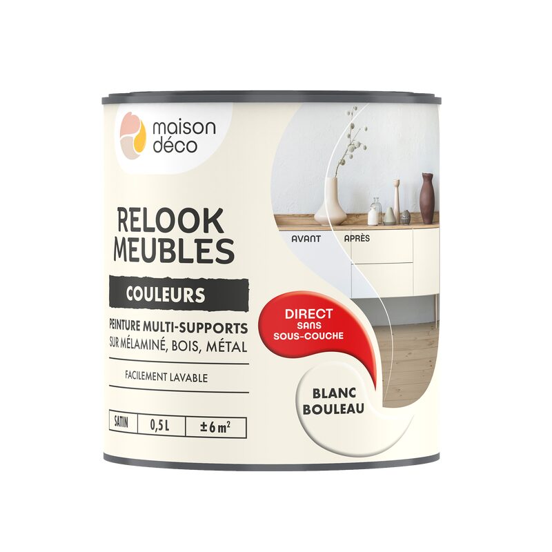 Maison déco Peinture RELOOK MEUBLES Acrylique blanc bouleau Satiné 0,5 L