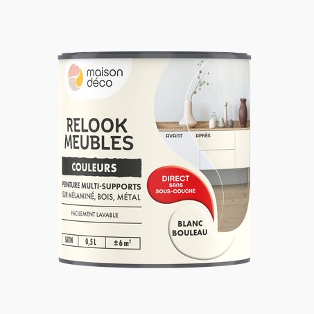 Relook meubles couleurs Peinture RELOOK MEUBLES Peinture blanc bouleau Satiné 0,5 L