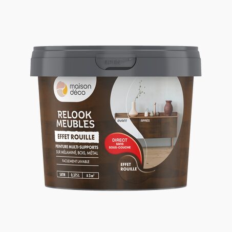 Relook meubles effet bois Peinture Peinture rouille Satiné 0,38 L