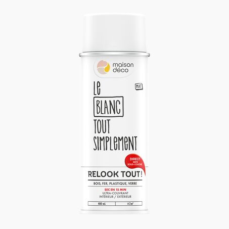Relook tout aérosol Peinture Peinture blanc Satiné 400 ML