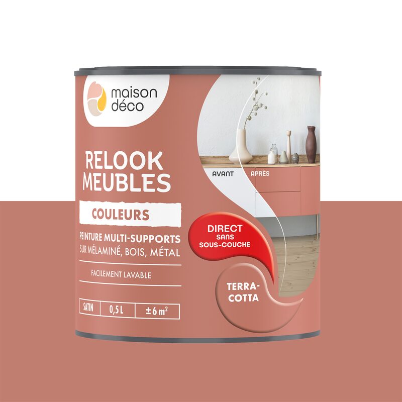 Maison déco Peinture RELOOK MEUBLES Acrylique terracotta Satiné 0,5 L
