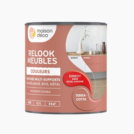 Relook meubles couleurs Peinture RELOOK MEUBLES Peinture terracotta Satiné 0,5 L