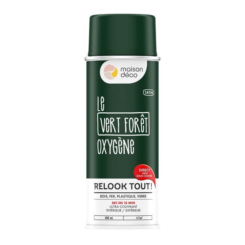 Maison déco Peinture  Acrylique vert foret Satiné 400 ML