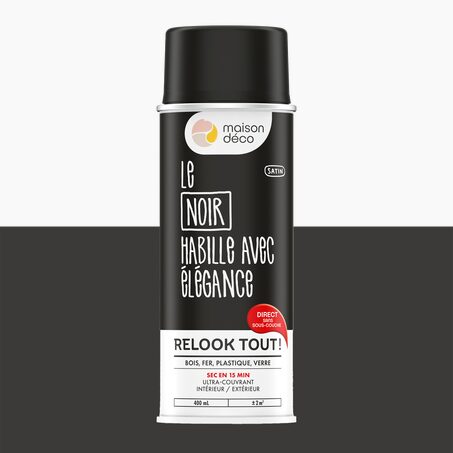 Relook tout aérosol Peinture Peinture noir Satiné 0,4 L