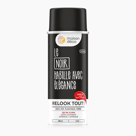 Relook tout aérosol Peinture Peinture noir Satiné 400 ML