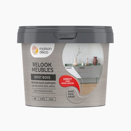 Relook meubles effet bois Peinture Peinture bois grisé Satiné 0,38 L