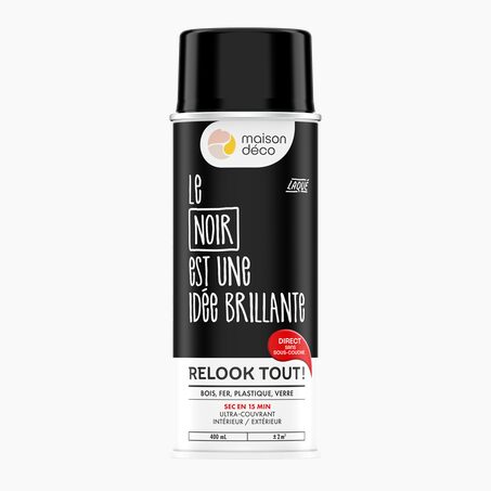 Relook tout aérosol Peinture Peinture noir Brillant 400 ML