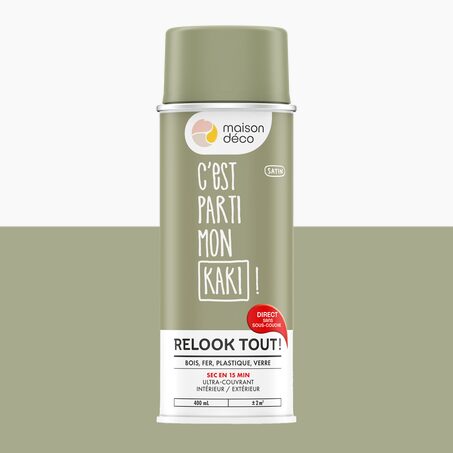 Relook tout aérosol Peinture Peinture kaki Satiné 0,4 L