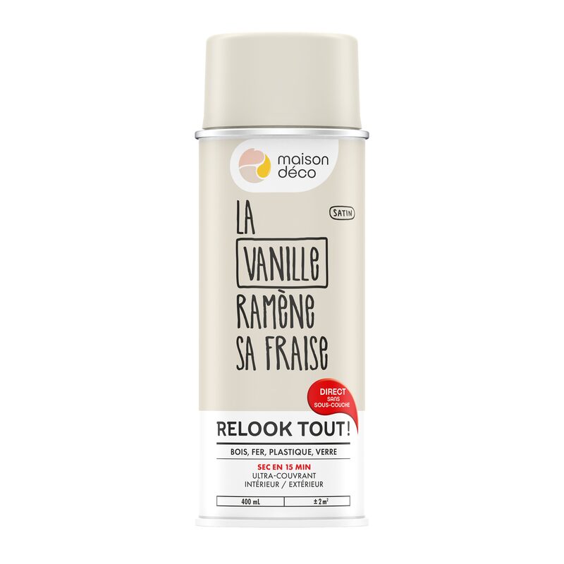 Maison déco Peinture  Acrylique vanille Satiné 400 ML
