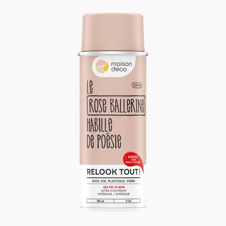 Relook tout aérosol Peinture Peinture rose ballerine Satiné 400 ML