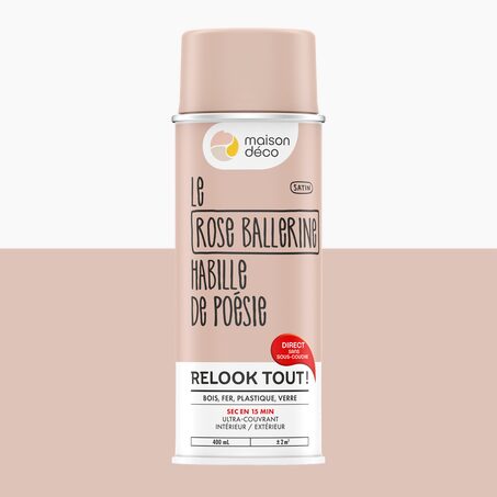 Relook tout aérosol Peinture Peinture rose ballerine Satiné 0,4 L