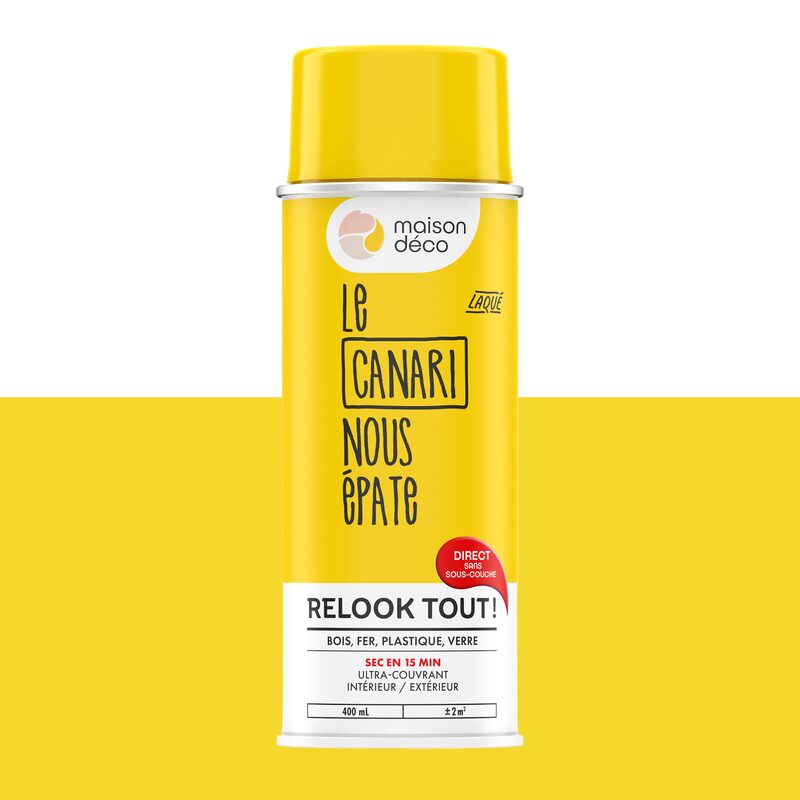 Maison déco Peinture  Acrylique canari Brillant 400 ML