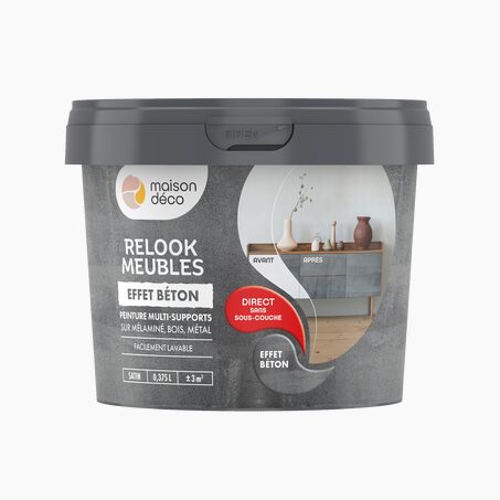 Relook meubles effet bois Peinture Peinture effet béton Satiné 0,38 L