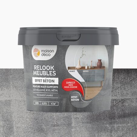 Relook meubles effet bois Peinture Peinture effet béton Satiné 0,38 L