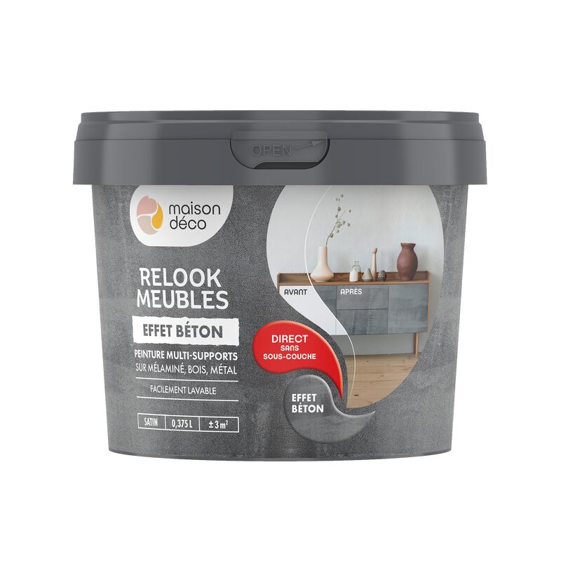 Maison déco Peinture  Acrylique effet béton Satiné 0,38 L