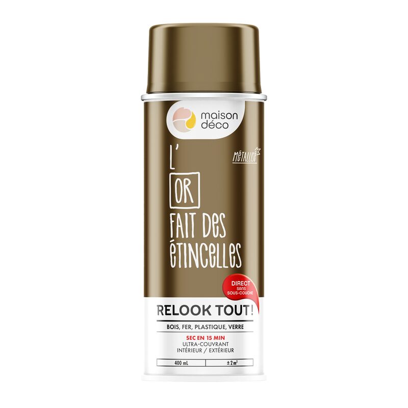 Maison déco Peinture  Acrylique or  Brillant 400 ML