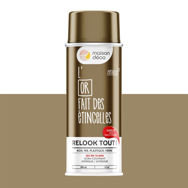 Maison déco Peinture  Acrylique or  Brillant 400 ML