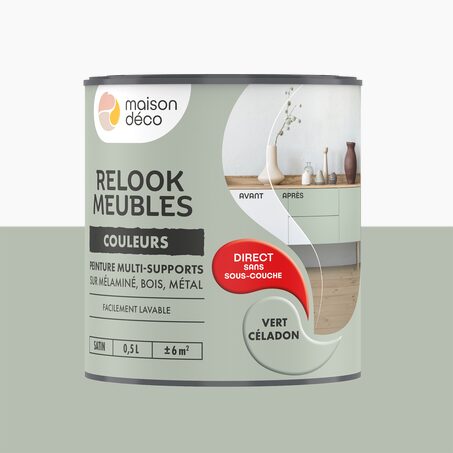 Relook meubles couleurs Peinture RELOOK MEUBLES Peinture vert céladon Satiné 0,5 L