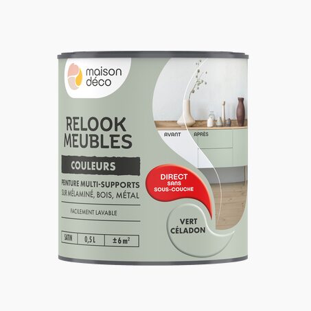 Relook meubles couleurs Peinture RELOOK MEUBLES Peinture vert céladon Satiné 0,5 L