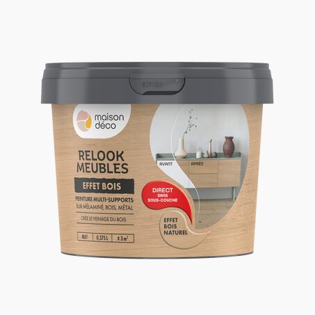 Relook meubles effet bois Peinture Peinture bois naturel Satiné 0,38 L