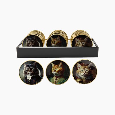 Sous-verre CHAT coloris noir
