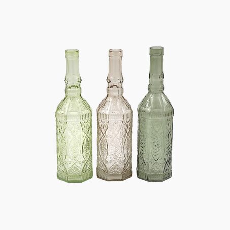 Bouteille décorative LOLITA coloris rose / vert