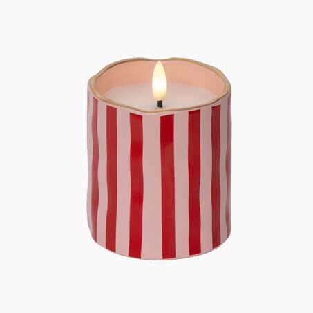 Bougie LED REYA coloris Rouge, rose