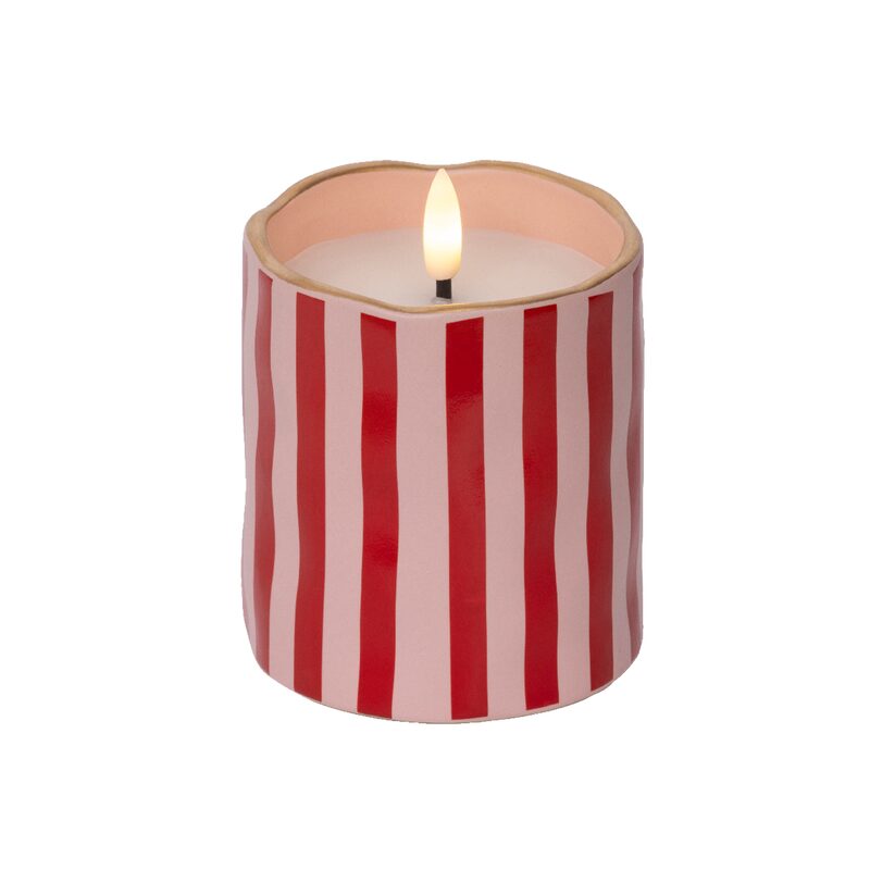 Bougie LED REYA coloris Rouge, rose