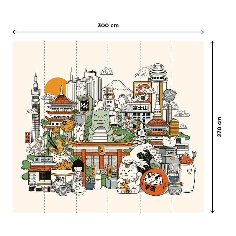 Papier peint panoramique XL WAKAI 300 x 270 cm