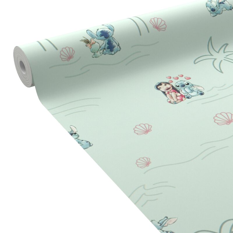 Papier peint intissé LILO&STITCH coloris bleu aqua