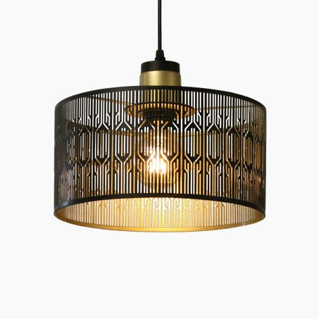 Lyoma Suspension LASER coloris noir / or 15 x 30 cm