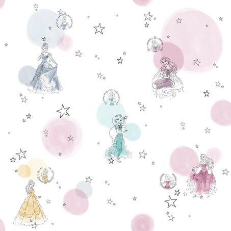 Papier peint intissé DISNEY PRINCESSES coloris multicolore