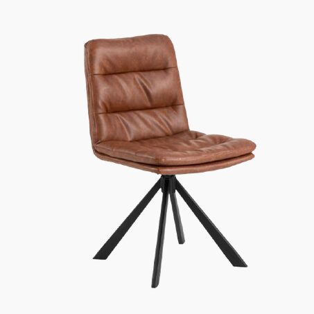 Fauteuil pivotant avec retour automatique MORRIS cognac