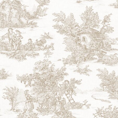 4MURS Papier peint intissé JOUY coloris beige foncé