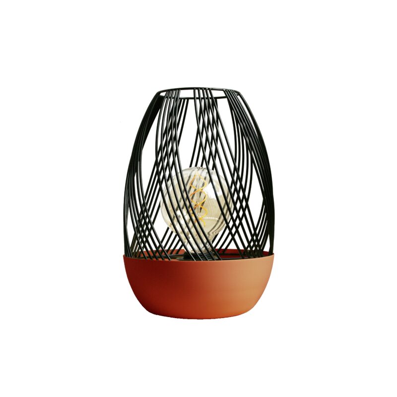 Lampe à poser VOLUPT coloris Noir, Terracotta 29 x 20 cm
