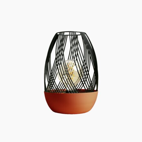 Lyoma Lampe à poser VOLUPT Noir, Terracotta 29 x 20 cm