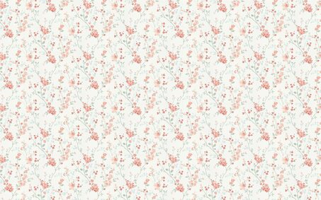 Papier peint intissé EMELIE coloris Rose et vert bleuté